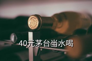 40元茅臺當水喝