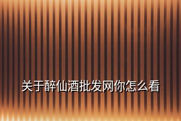 關(guān)于醉仙酒批發(fā)網(wǎng)你怎么看