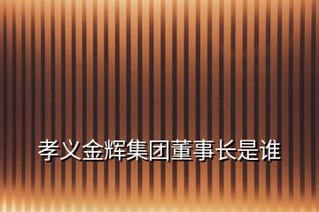 孝義金輝集團董事長是誰