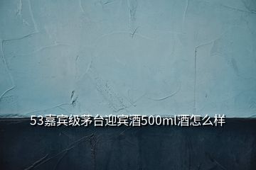 53嘉賓級茅臺迎賓酒500ml酒怎么樣