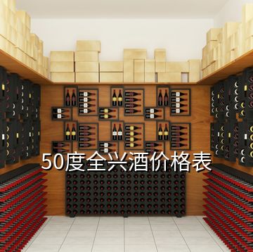 50度全興酒價(jià)格表