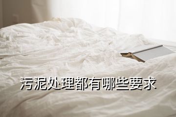 污泥處理都有哪些要求