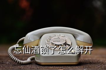 忘仙酒鎖了怎么解開