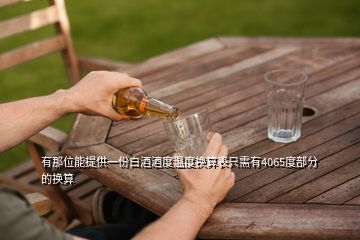 有那位能提供一份白酒酒度溫度換算表只需有4065度部分的換算