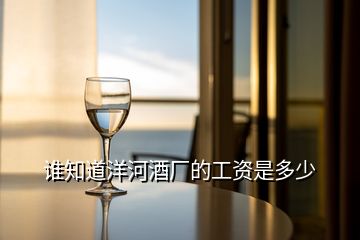 誰知道洋河酒廠的工資是多少