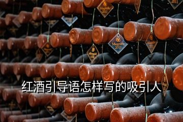 紅酒引導(dǎo)語怎樣寫的吸引人