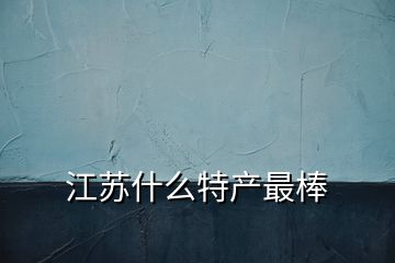 江蘇什么特產最棒