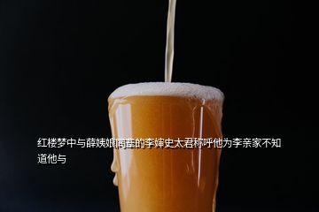 紅樓夢(mèng)中與薛姨娘同輩的李嬸史太君稱呼他為李親家不知道他與