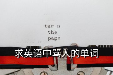 求英語中罵人的單詞